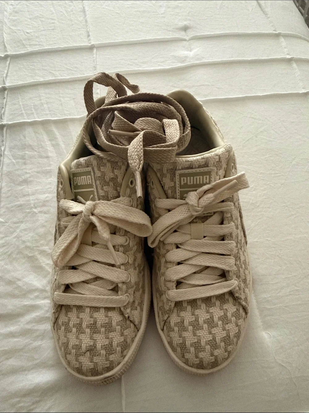 Puma Women’s Cream Woven Low-Top Sneakers